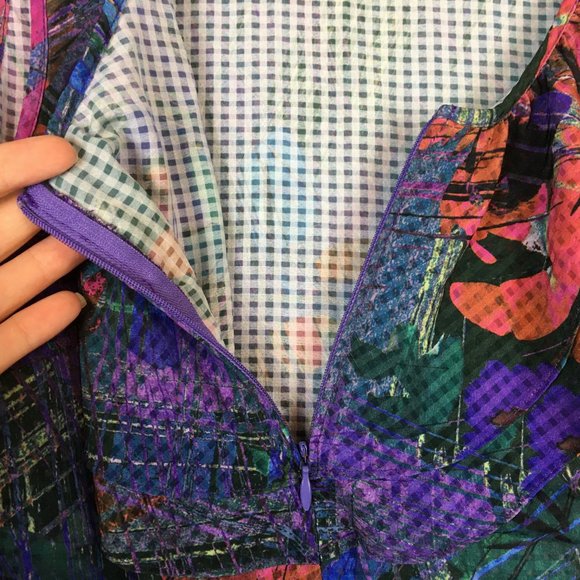 Lane Bryant Top 14 Blouse Floral Ruffle Scoop Neck Sleeveless Tan Career Casual - Picture 10 of 13